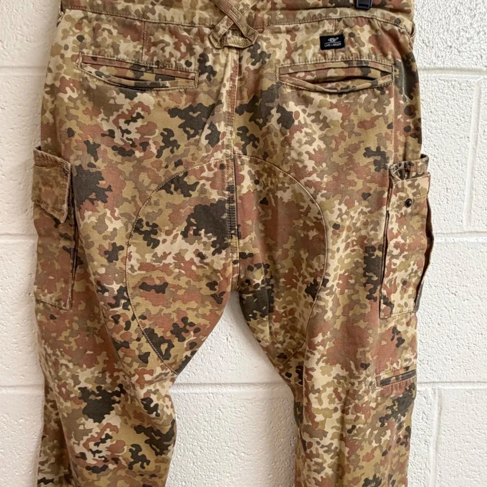 10.Deep Mens Flecktarn Camo Cargo Pants 32 Streetwear Tactical Cotton Canvas